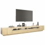 Mobile Porta TV con Luci LED Rovere Sonoma 300x35x40 cm