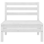 Set Divani da Giardino 6 pz Bianco in Legno Massello di Pino