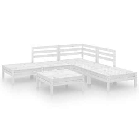 Set Salotto da Giardino 6 pz in Legno Massello di Pino Bianco