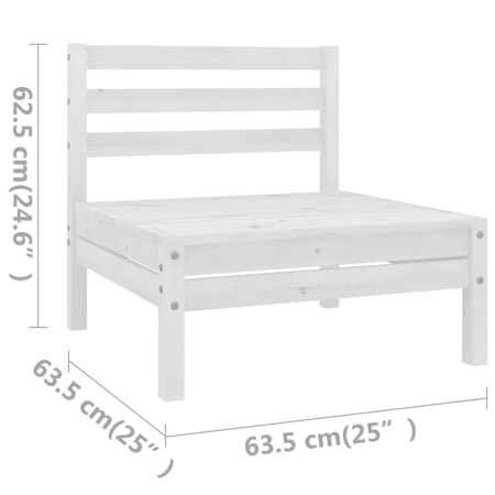 Set Salotto da Giardino 6 pz in Legno Massello di Pino Bianco