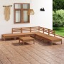 Set Salotto da Giardino 8 pz in Legno Massello di Pino Miele