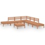 Set Salotto da Giardino 8 pz in Legno Massello di Pino Miele