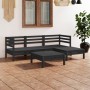 Set Salotto da Giardino 5 pz in Legno Massello di Pino Nero