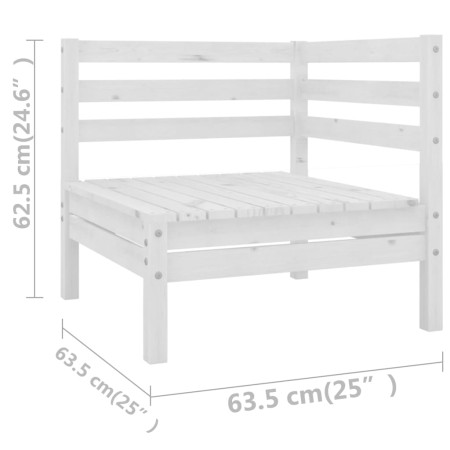 Set Salotto da Giardino 6 pz in Legno Massello di Pino Bianco