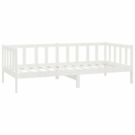 Divano Letto con Cassetti 90x200 cm Bianco in Massello di Pino