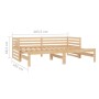 Dormeuse Estraibile 2x(90x200) cm Legno Massello di Pino