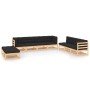 Set Salotto Giardino 9 pz Cuscini Antracite Legno Massello Pino