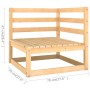 Set Salotto Giardino 13pz Cuscini Antracite Legno Massello Pino