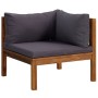 Set Divani da Giardino 4 pz con Cuscini in Massello di Acacia