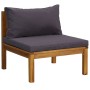Set Divani da Giardino 4 pz con Cuscini in Massello di Acacia