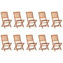 Set da Pranzo da Giardino 11 pz in Legno Massello di Acacia