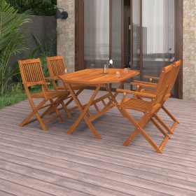 Set da Pranzo da Giardino 5 pz in Legno Massello di Acacia