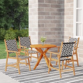 Set Mobili da Pranzo per Giardino 5 pz Legno Massello di Acacia