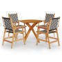 Set Mobili da Pranzo per Giardino 5 pz Legno Massello di Acacia