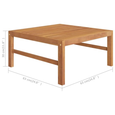 Set Divani da Giardino 6 pz Cuscini Crema in Legno Massello di Teak