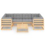 Set Salotto Giardino 7 pz Cuscini Antracite Legno Massello Pino