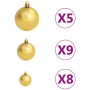 Set Natale con 61 Palline Punta e 150 Luci LED Oro e Bronzo