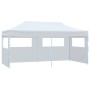 Tenda Pieghevole Pop-Up con Pareti Laterali 3x6m Acciaio Bianco