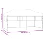 Tenda Pieghevole Pop-Up con Pareti Laterali 3x6m Acciaio Bianco