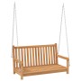 Dondolo da Giardino in Legno Massello di Teak 114x60x64 cm