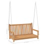 Dondolo da Giardino in Legno Massello di Teak 114x60x64 cm