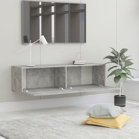 Mobile Porta TV Grigio Cemento 120x30x30cm in Legno Multistrato