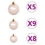 Set Natale con 61 Palline Punta e 150 Luci LED Oro Rosa