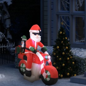 Babbo Natale Gonfiabile sulla Moto LED IP44 160 cm