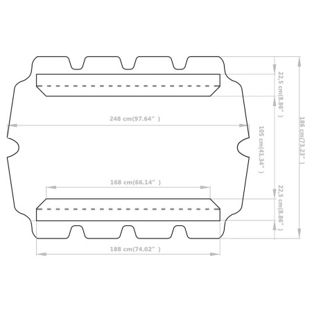 Baldacchino per Dondolo Giardino Antracite 188/168x145/110cm