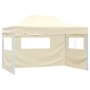 Tenda Pieghevole Pop-Up 4 Pareti Laterali 3x4,5 m Bianco Crema