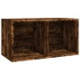 Contenitore per Vinili Rovere Fumo 71x34x36cm Legno Multistrato