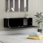 Mobile Porta TV Nero 100x30x30 cm in Legno Multistrato