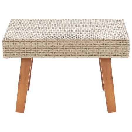 Tavolino da Giardino in Polyrattan Beige