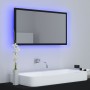 Specchio da Bagno a LED Nero 80x8,5x37 cm in Acrilico