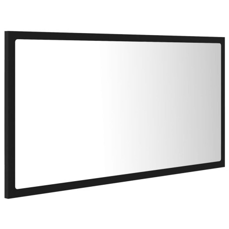 Specchio da Bagno a LED Nero 80x8,5x37 cm in Acrilico