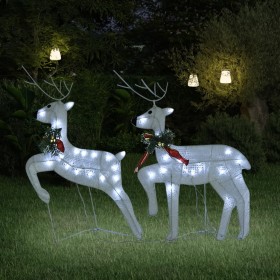 Renne di Natale 2 pz Bianco 40 LED