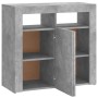 Credenza con Luci LED Grigio Cemento 80x35x75 cm