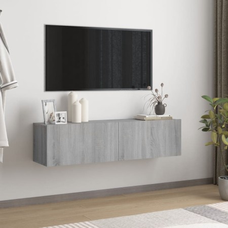 Mobile Muro TV Grigio Sonoma 120x30x30cm Legno Ingegnerizzato