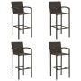 Sgabelli da Bar 4 pz Marroni in Polyrattan