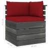 Divano Angolare da Giardino su Pallet con Cuscini Legno di Pino
