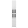 Mobile da Bagno Bianco Lucido 30x30x183,5 cm Legno Multistrato