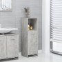 Mobile da Bagno Grigio Cemento 30x30x95 cm in Legno Multistrato