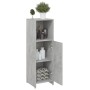 Mobile da Bagno Grigio Cemento 30x30x95 cm in Legno Multistrato