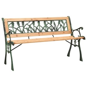 Panchina da Giardino 122 cm in Ghisa e Legno Massello di Abete