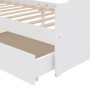 Giroletto Bianco con Cassetti Legno Massello di Pino 90x200cm