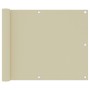 Paravento da Balcone Crema 75x500 cm Tessuto Oxford