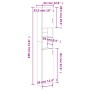 Armadio da Bagno Bianco 32x25,5x190 cm in Legno Multistrato