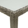 Tavolo Giardino 150x90x75cm Vetro Temperato e Polyrattan Grigio