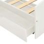 Giroletto con 2 Cassetti Bianco in Legno di Pino 90x200 cm