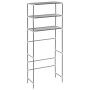 Scaffale per Lavatrice con 3 Ripiani Argento 69x28x169 cm